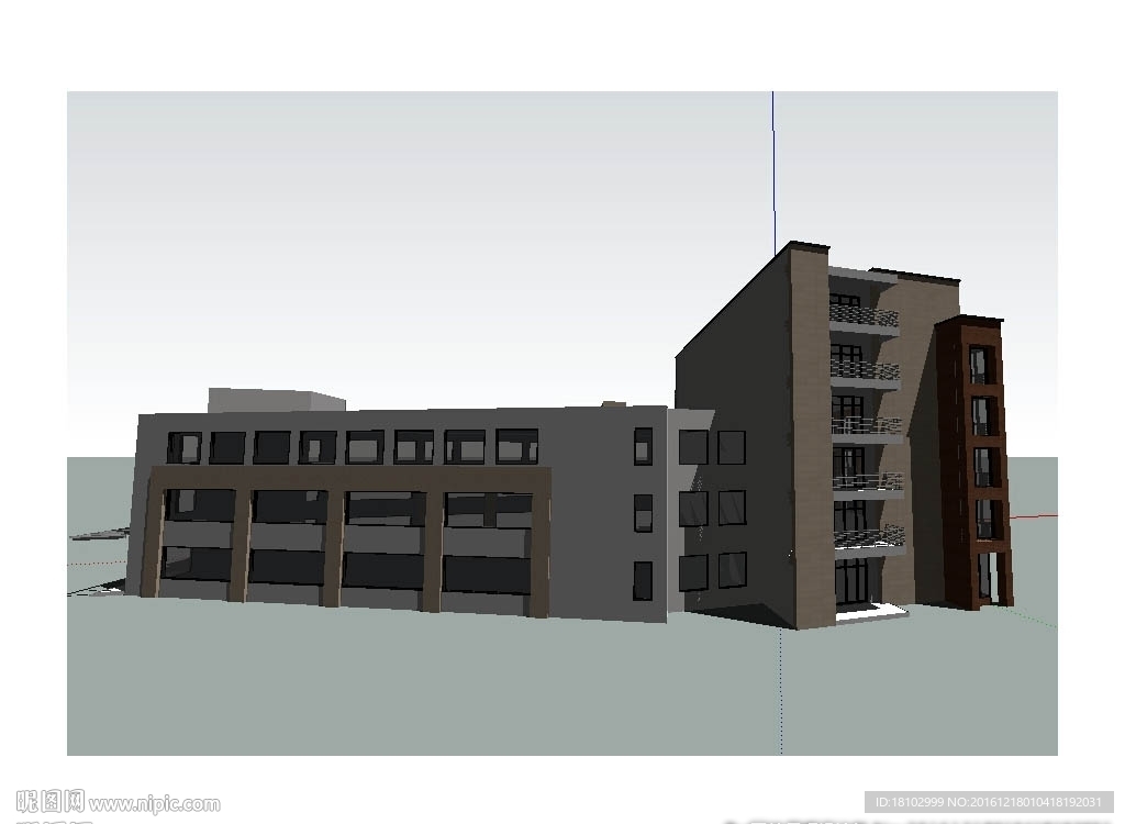 办公楼建筑草图大师SU模型