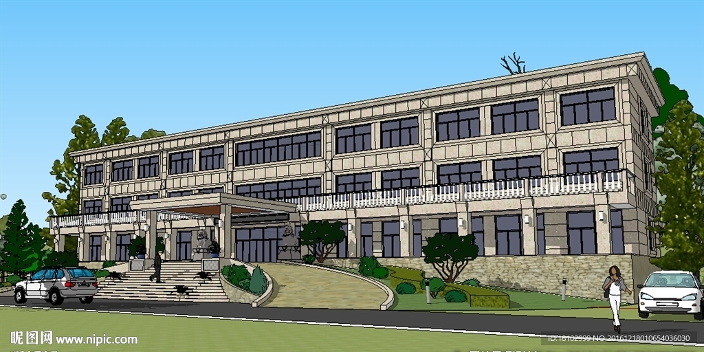 办公楼建筑草图大师SU模型