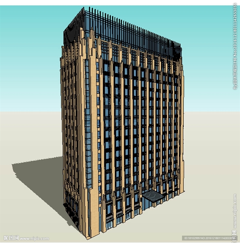 古典办公楼建筑草图大师SU模型