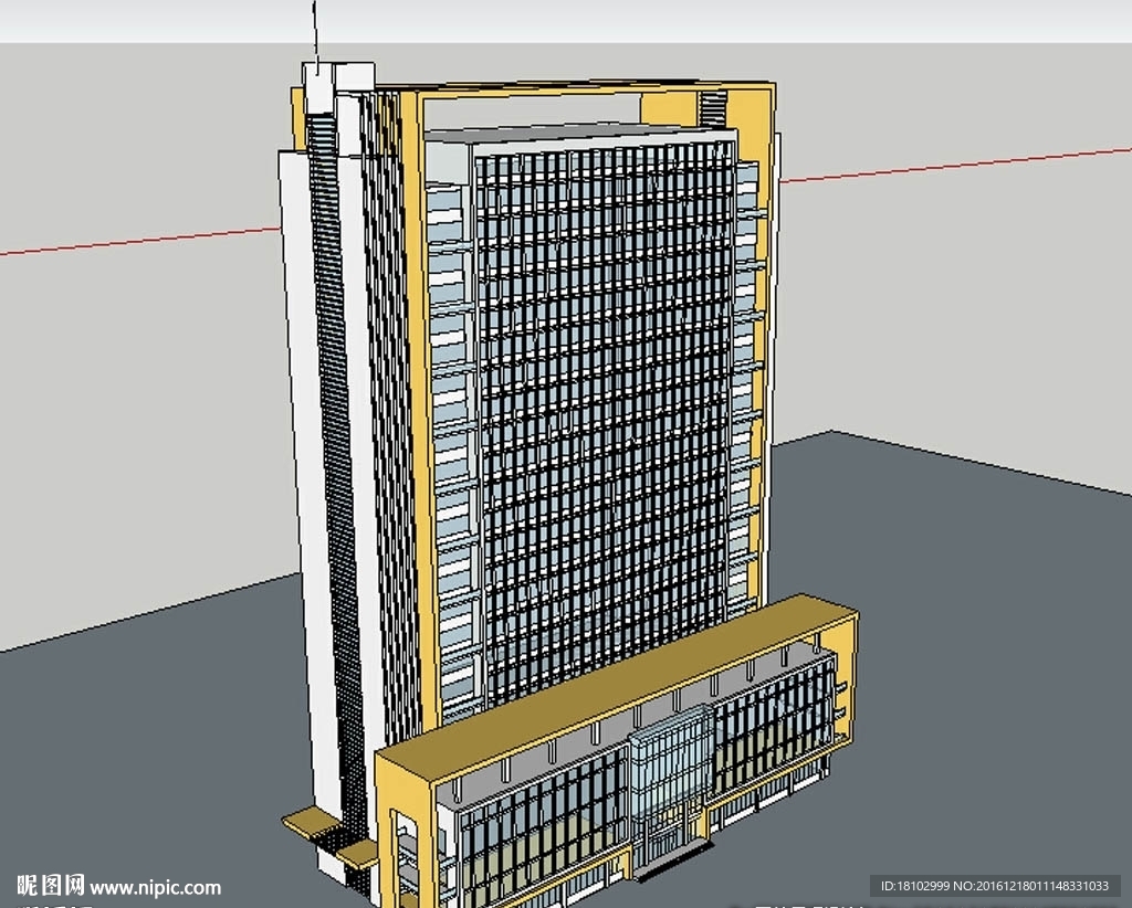 办公楼建筑草图大师SU模型