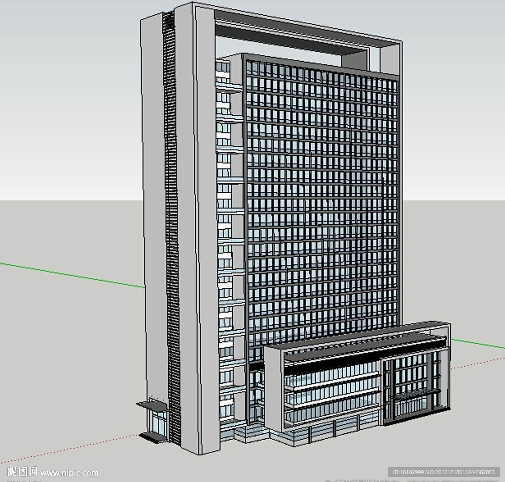 廊坊办公楼建筑草图大师SU模型