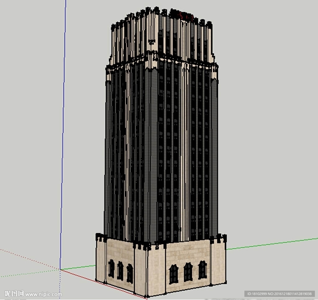 高层办公楼建筑草图大师SU模型
