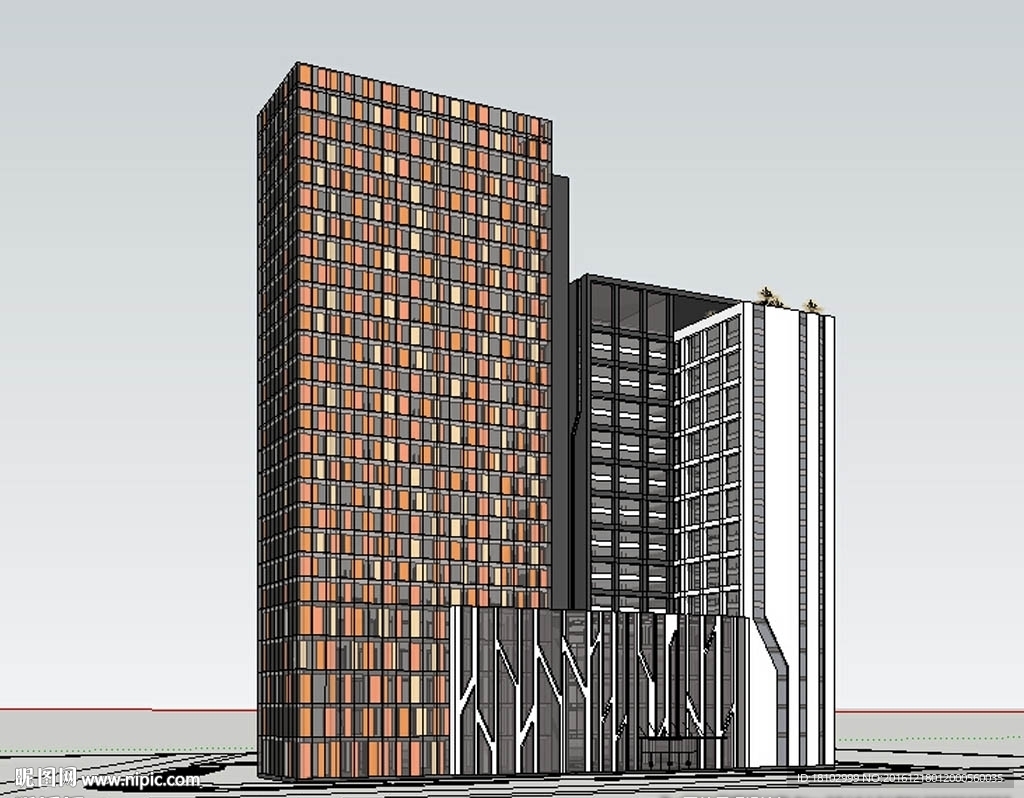 办公楼建筑草图大师SU模型