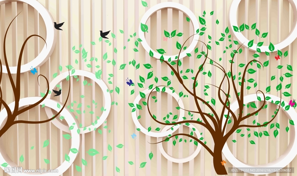 小树背景墙