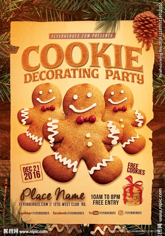 圣诞饼干活动海报