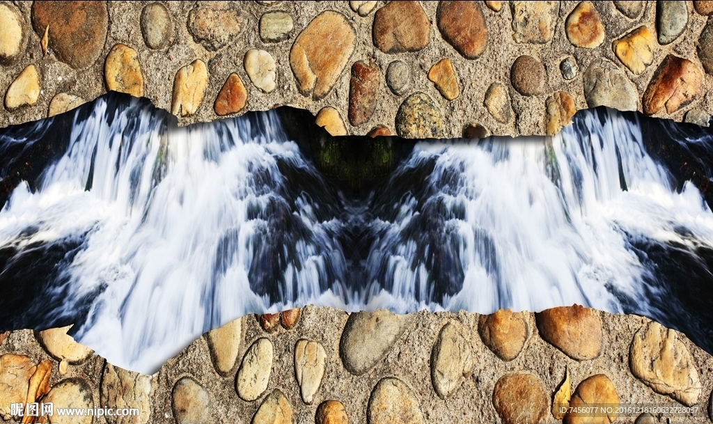 瀑布流水时尚墙面背景墙