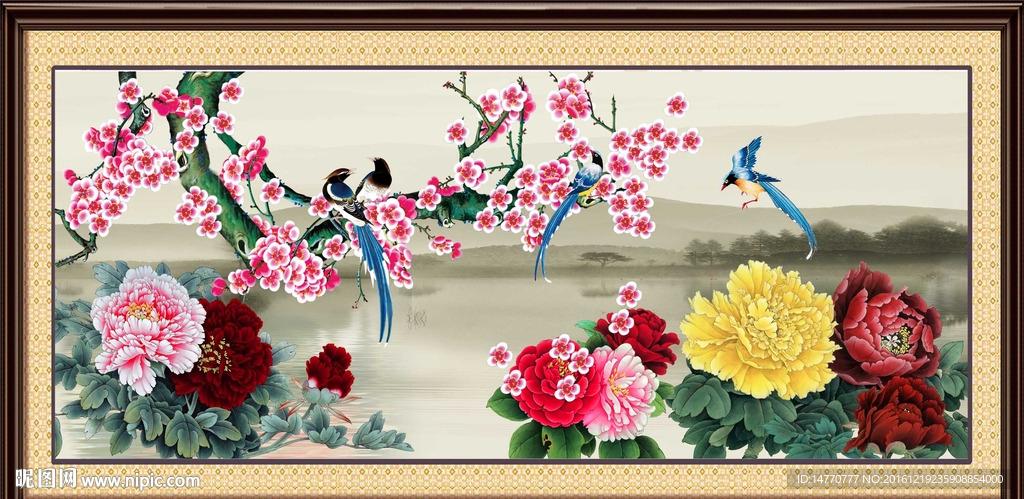 国画牡丹