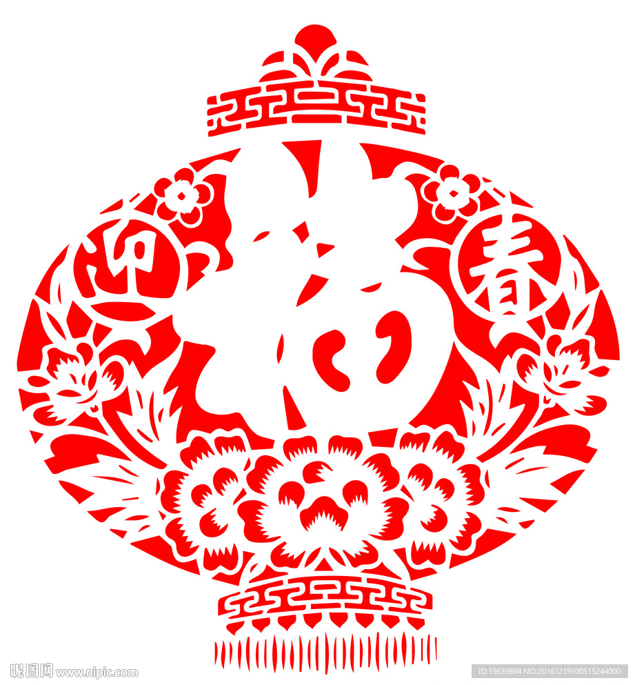 灯笼剪纸