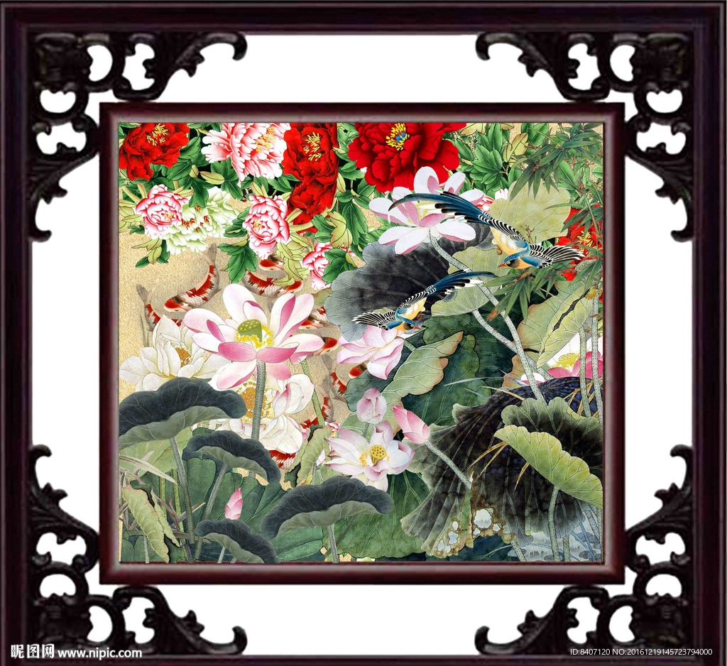 国画荷花