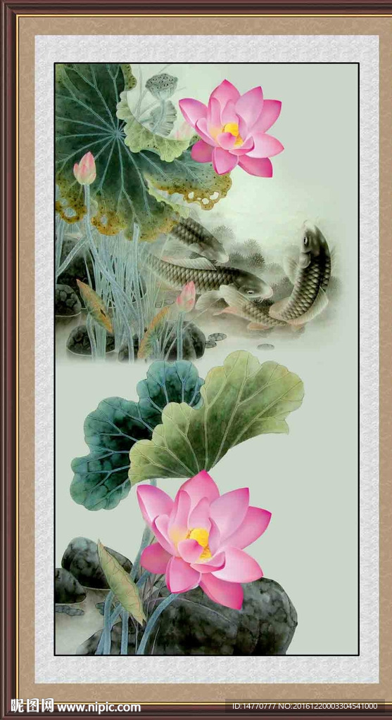 荷花鲤鱼图