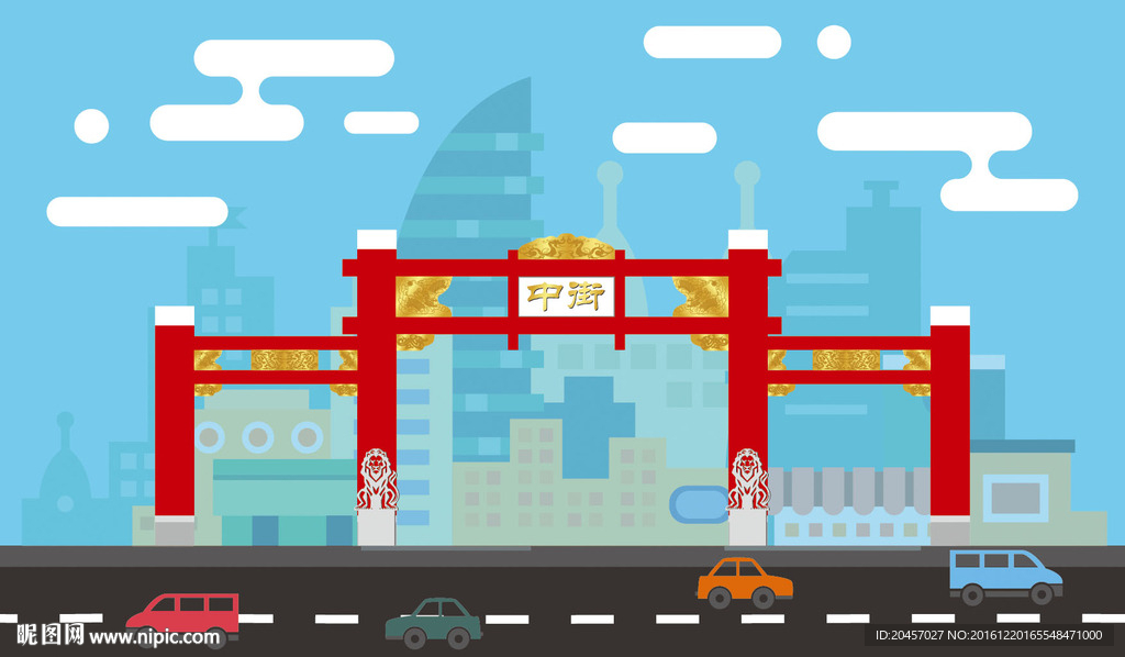 沈阳中街步行街矢量