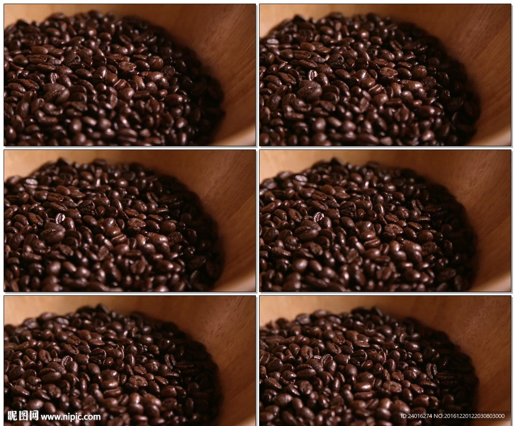 咖啡豆旋转镜头拍摄高清素材