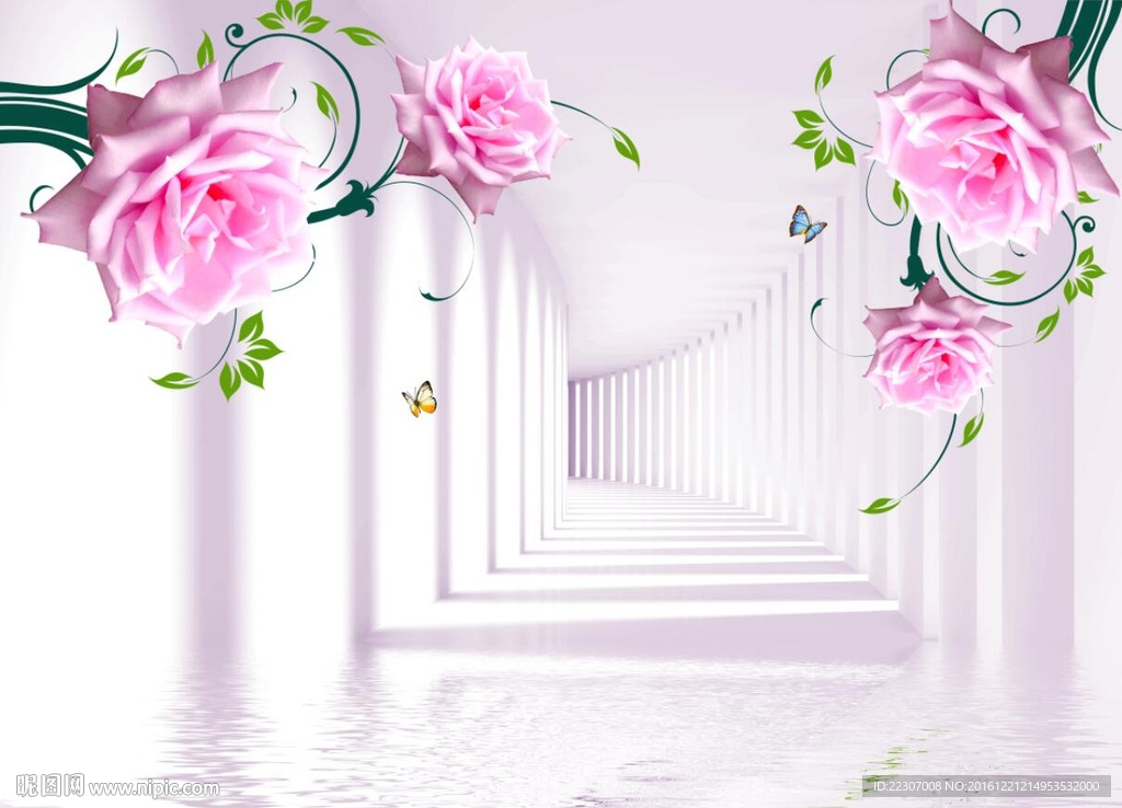 3D玫瑰花