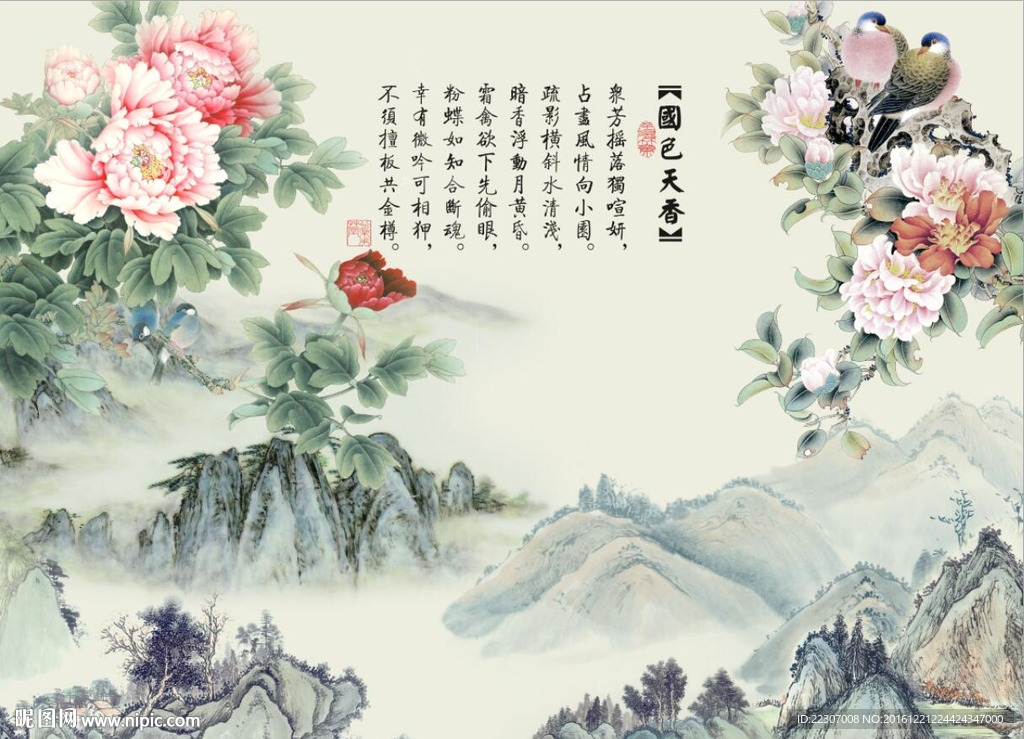 国色天香牡丹花