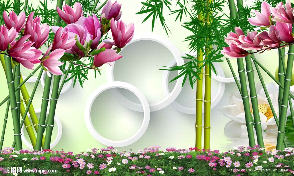 3d竹子背景墙