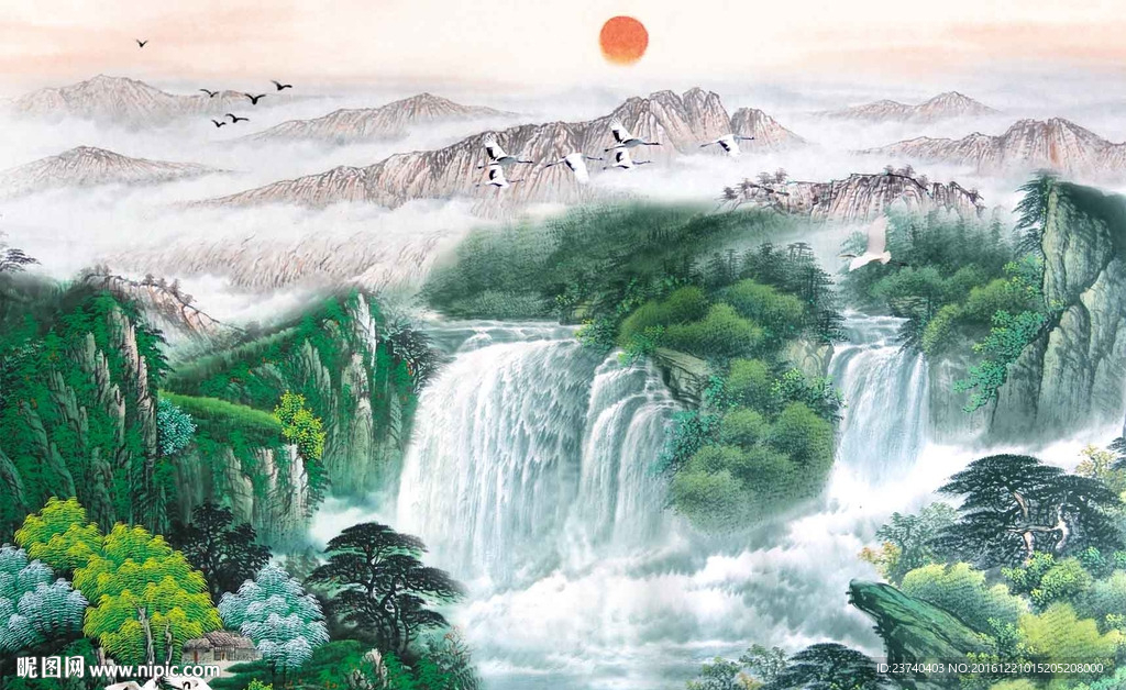 山国画电视背景墙