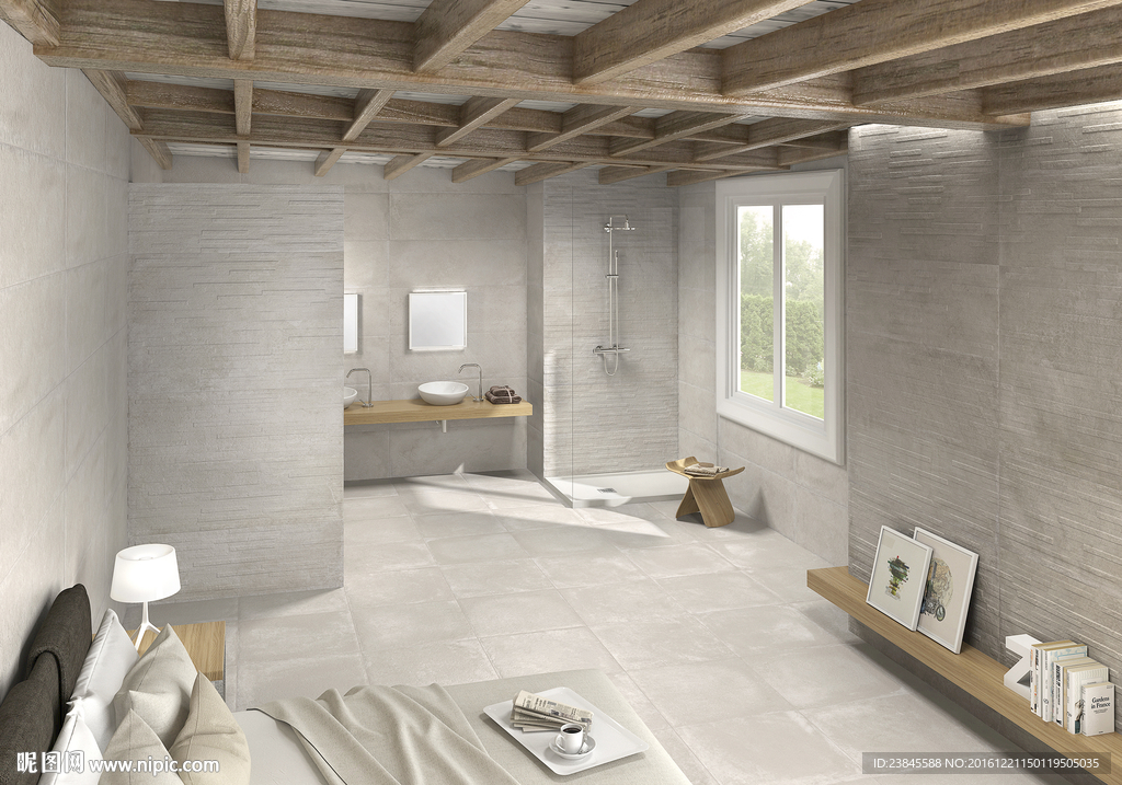 瓷砖空间  室内  浴室