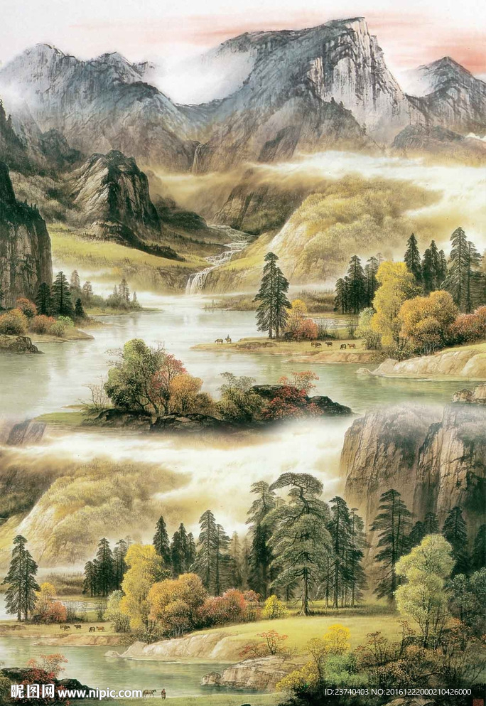 国画玄关背景墙