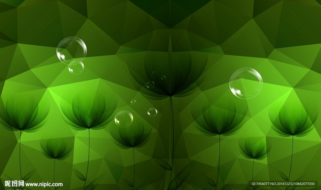 气泡绿色水晶时尚立体背景墙
