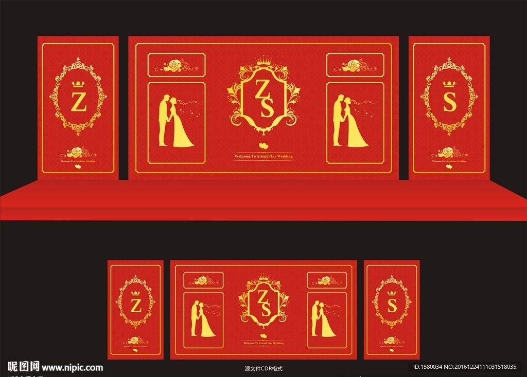 欧式红金色巴洛克婚礼