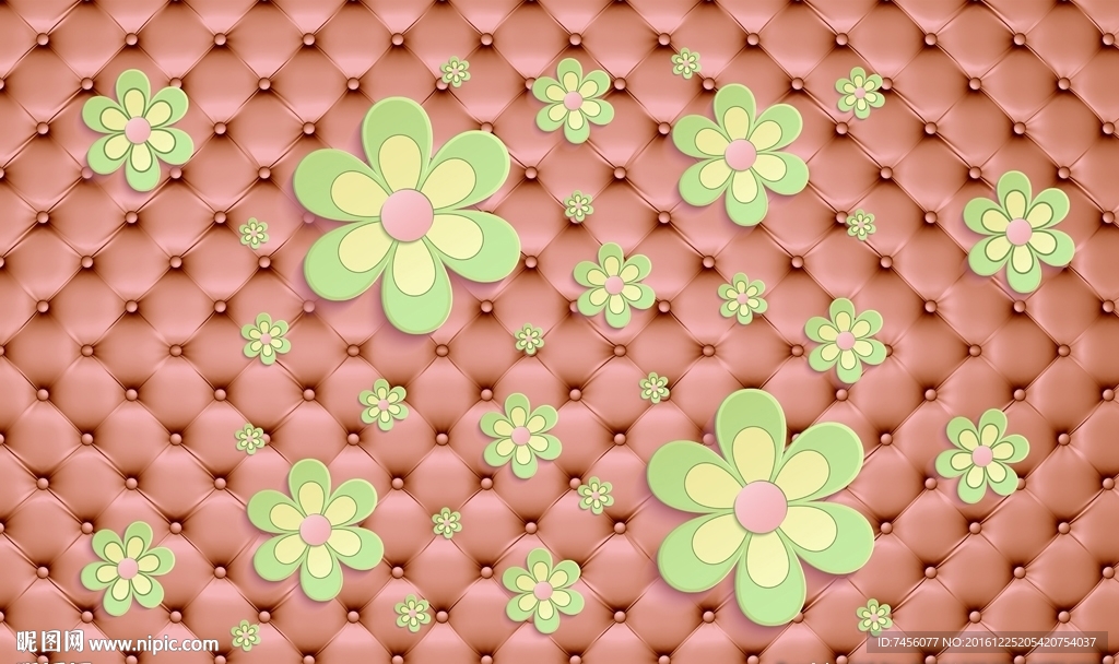 唯美花瓣小花朵立体软包背景墙