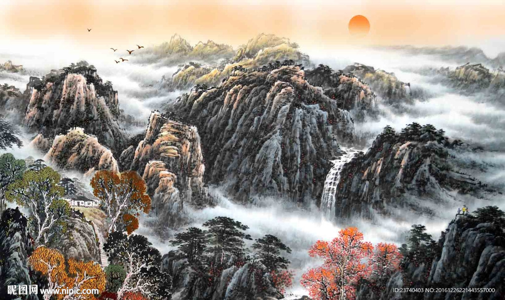 国画电视背景墙