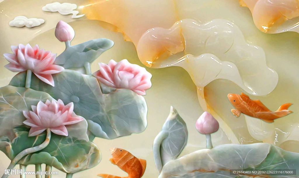 玉雕荷花