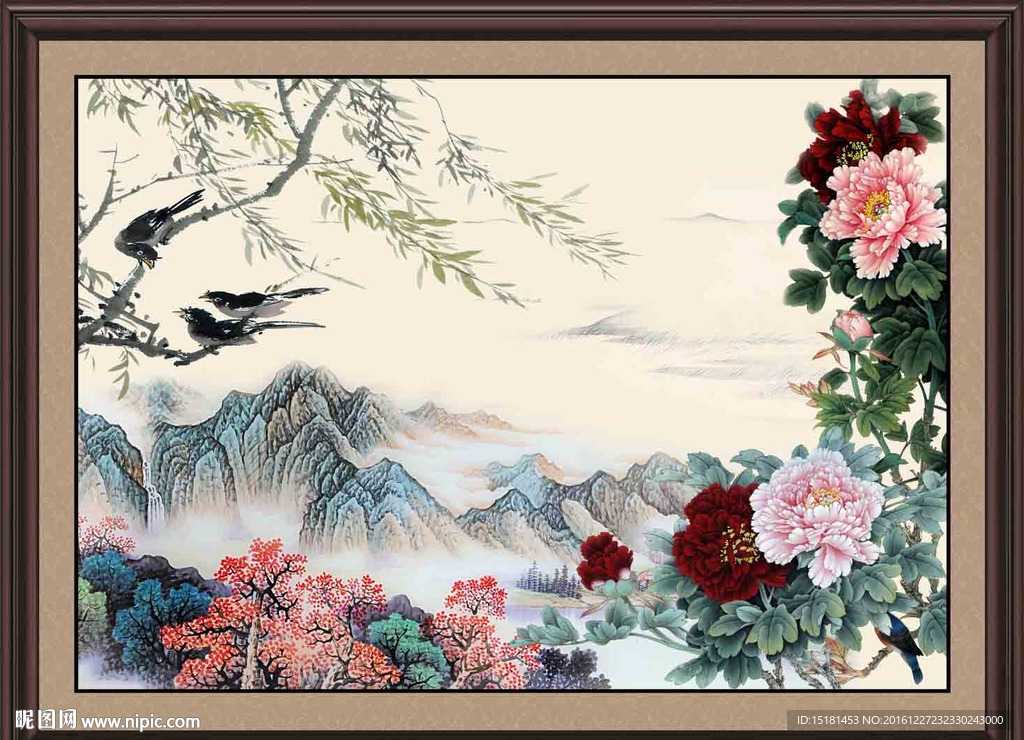 国画牡丹