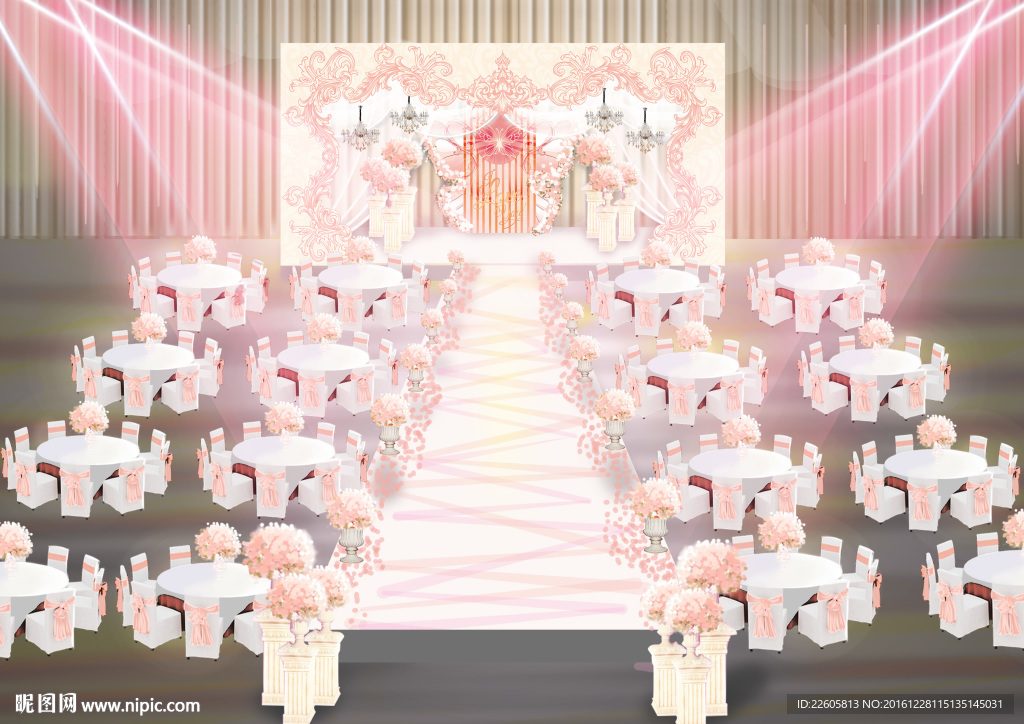 欧粉婚礼主背景
