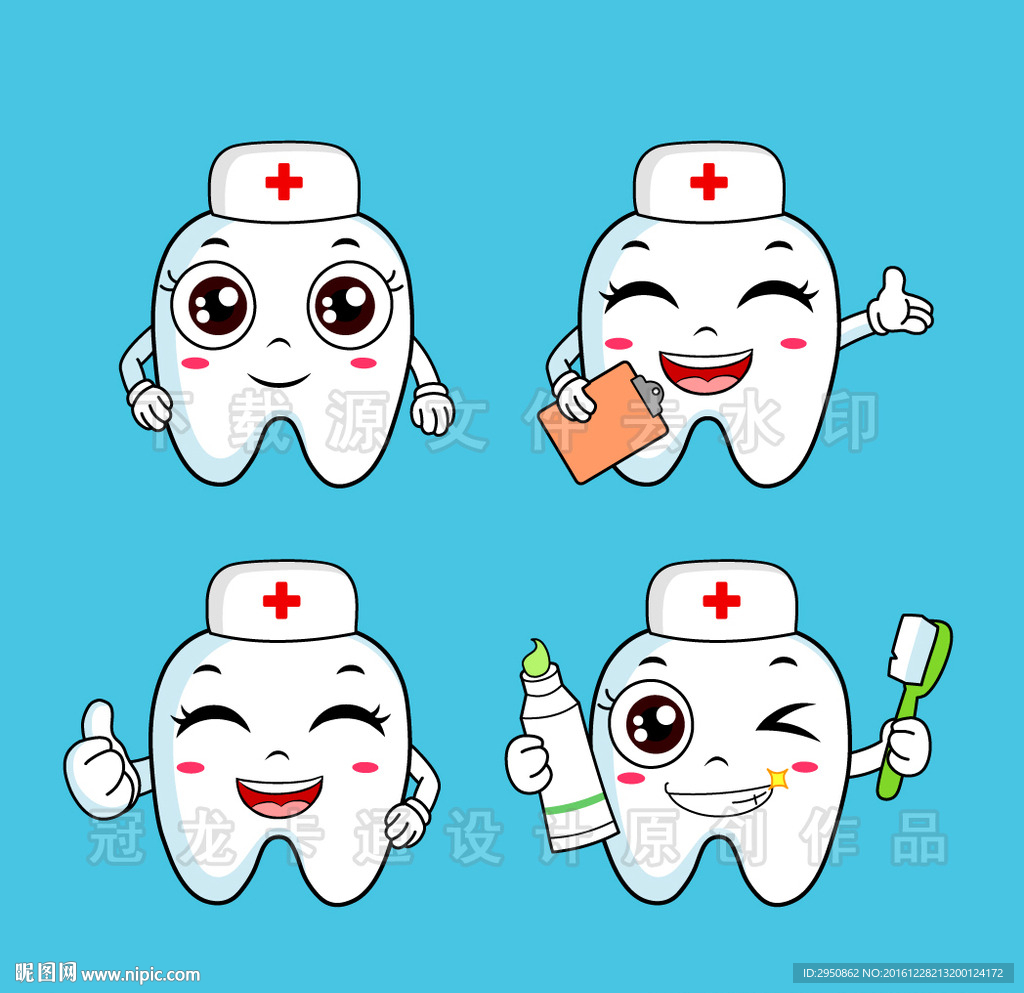 卡通牙齿医生