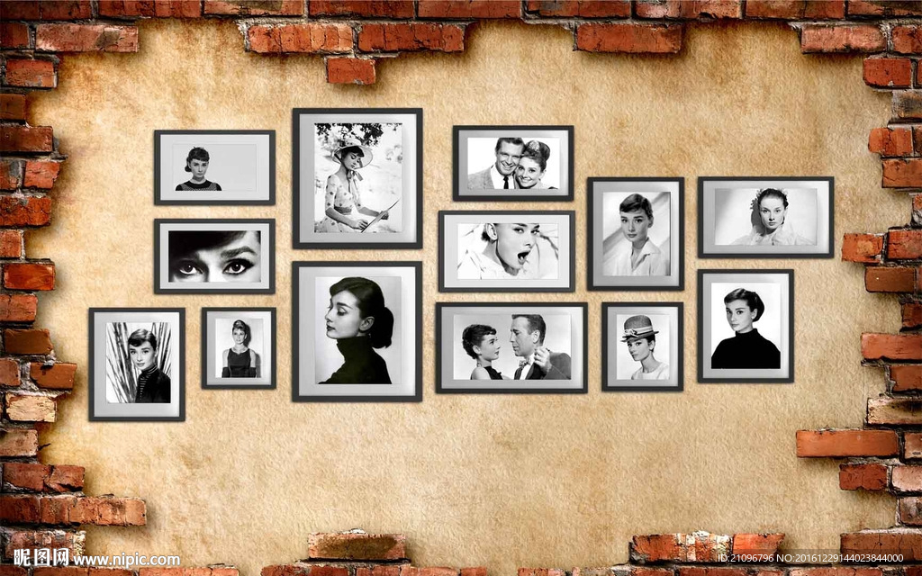 怀旧照片背景墙