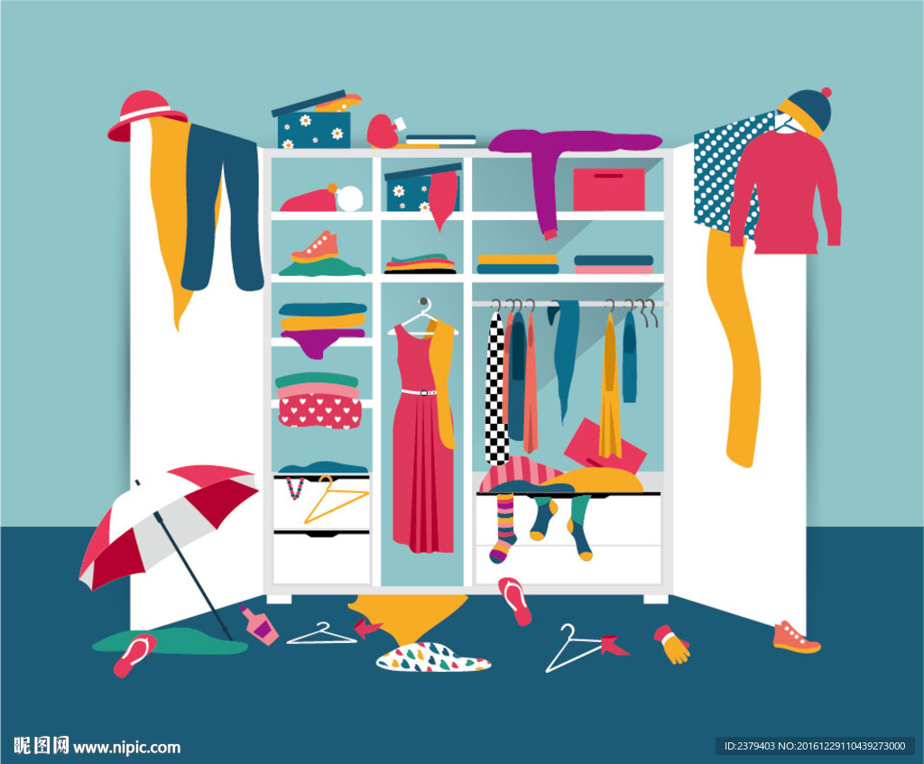 多层空间的衣柜