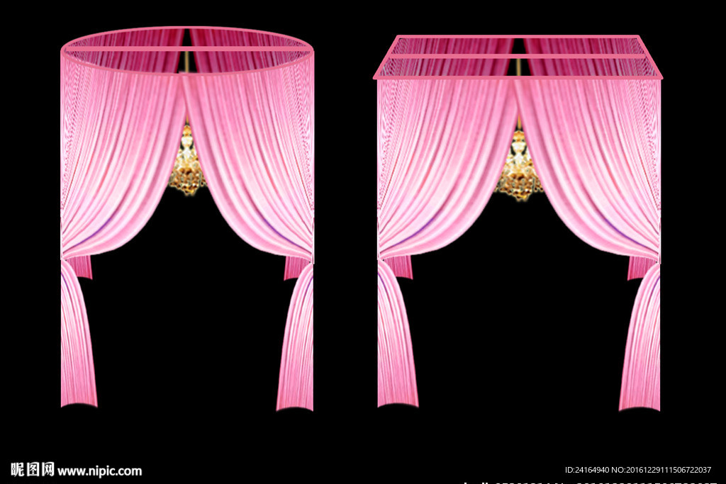 粉色婚礼舞台效果图素材