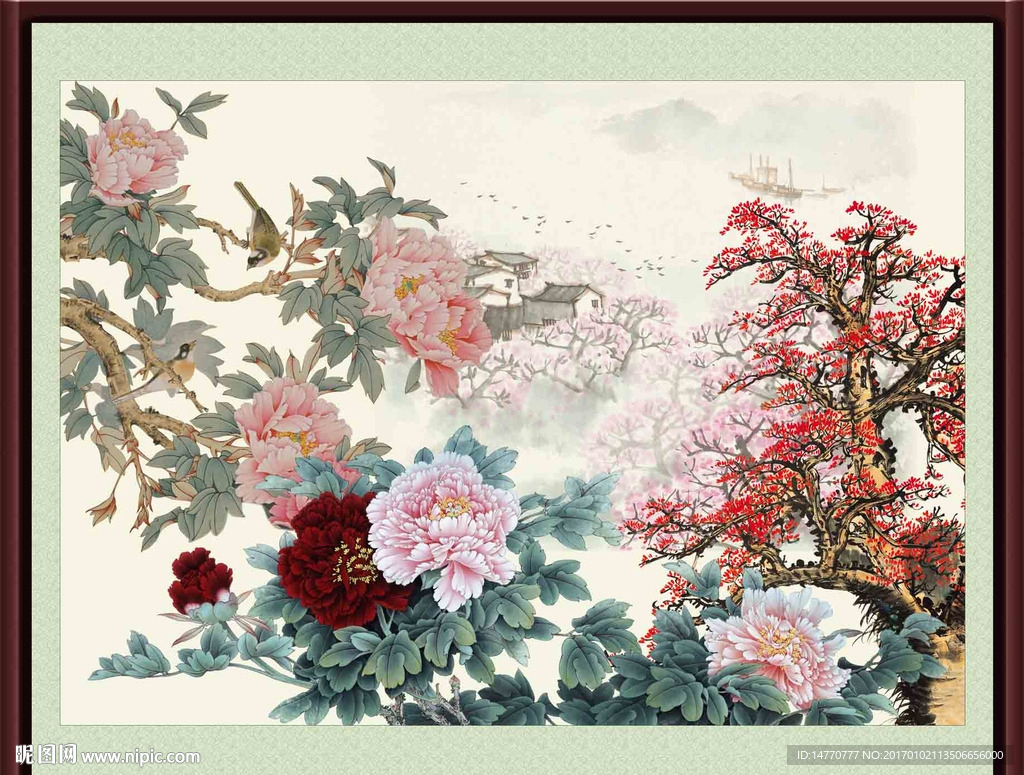 国画牡丹