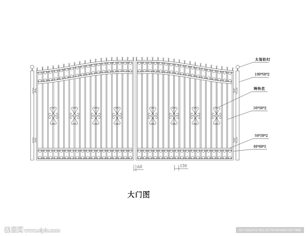 庭院大门 铁艺门 镂空门设计图__图片素材_其他_设计图库_昵图网nipic.com