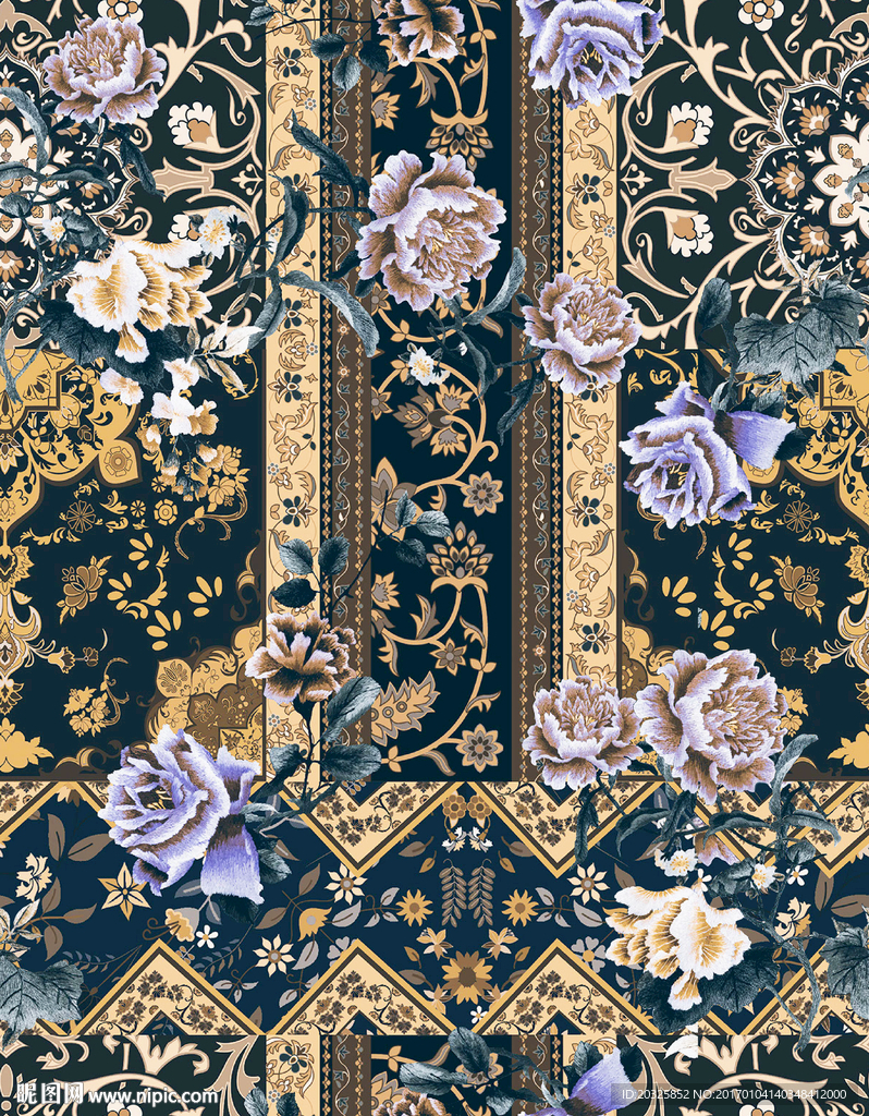 欧式宫廷油画花卉图案