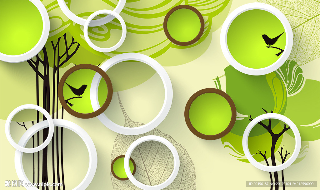 3D圆圈抽象树素材
