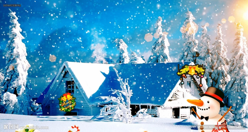 雪地圣诞小屋