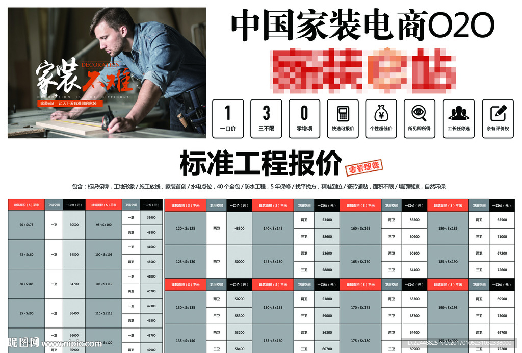 家装e站背景墙海报
