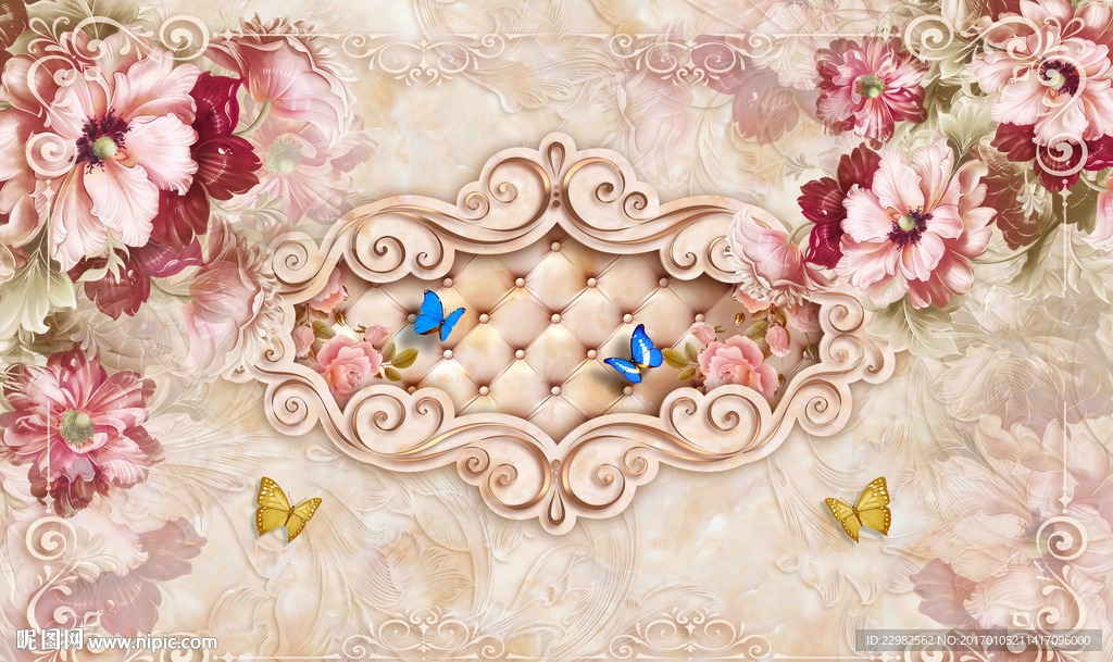 3D欧式背景墙