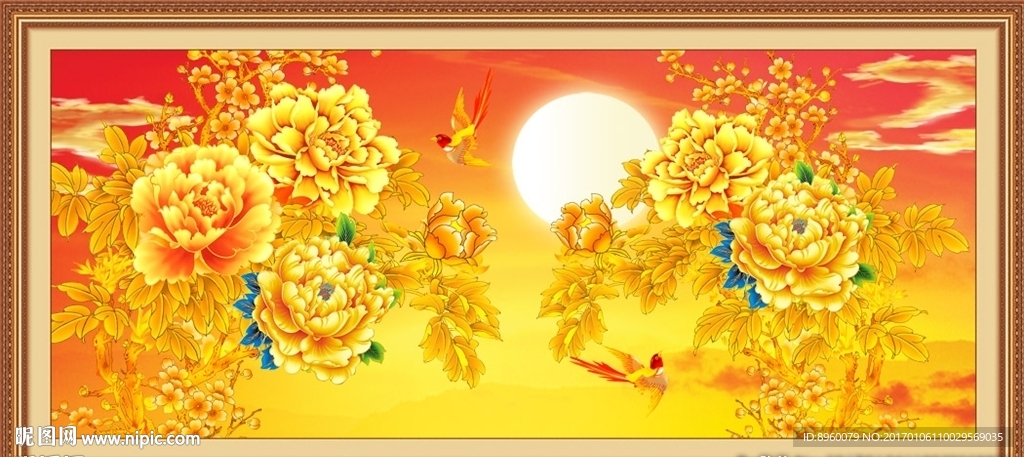 金色牡丹