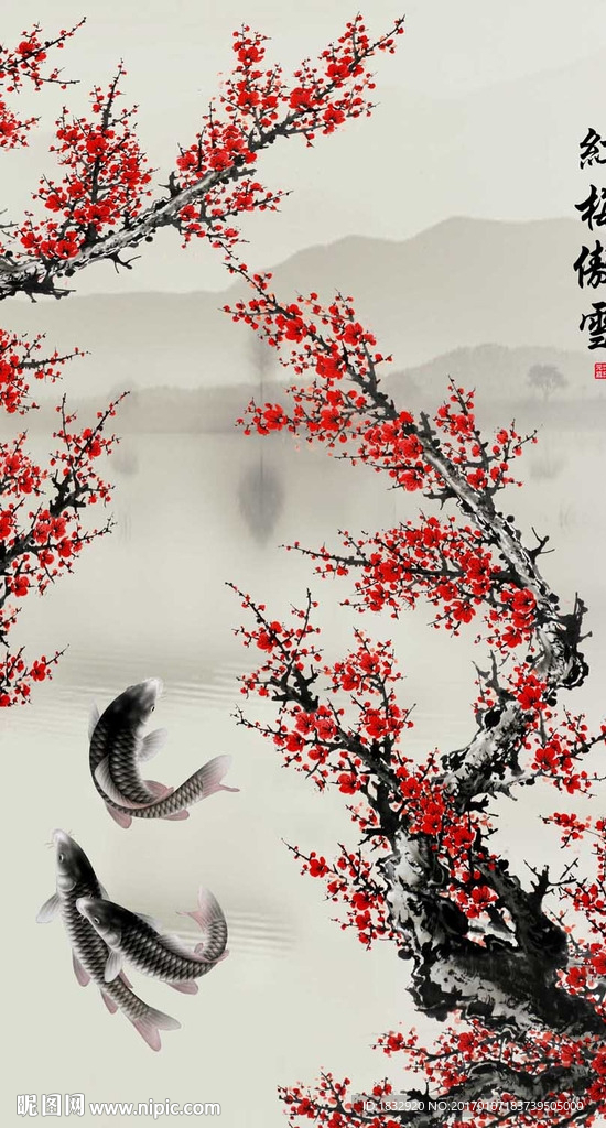 红梅傲雪