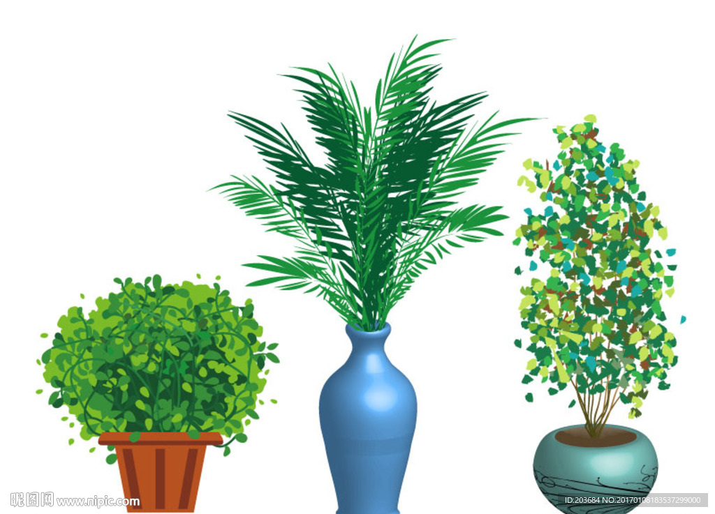 AI树木绿色植物盆栽素材