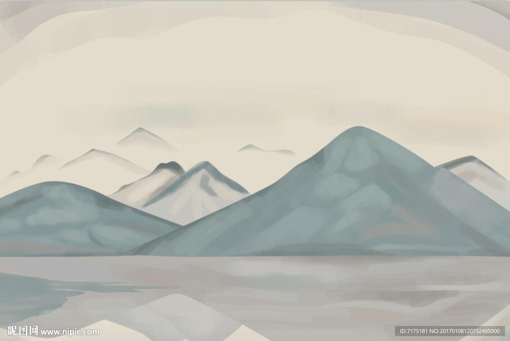 抽象水墨山