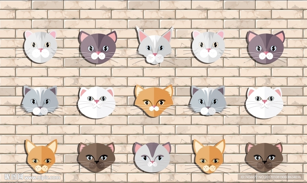 猫时尚立体墙面背景墙