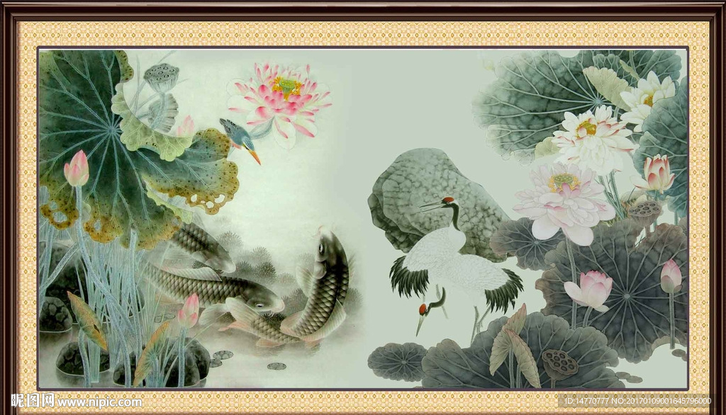荷花水墨图