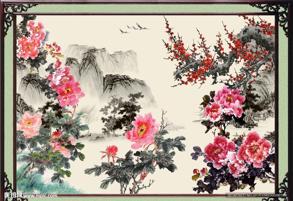 国画牡丹