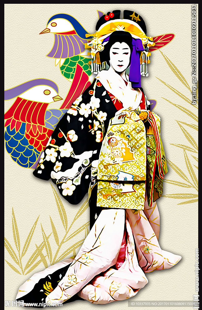 日本艺伎分层图