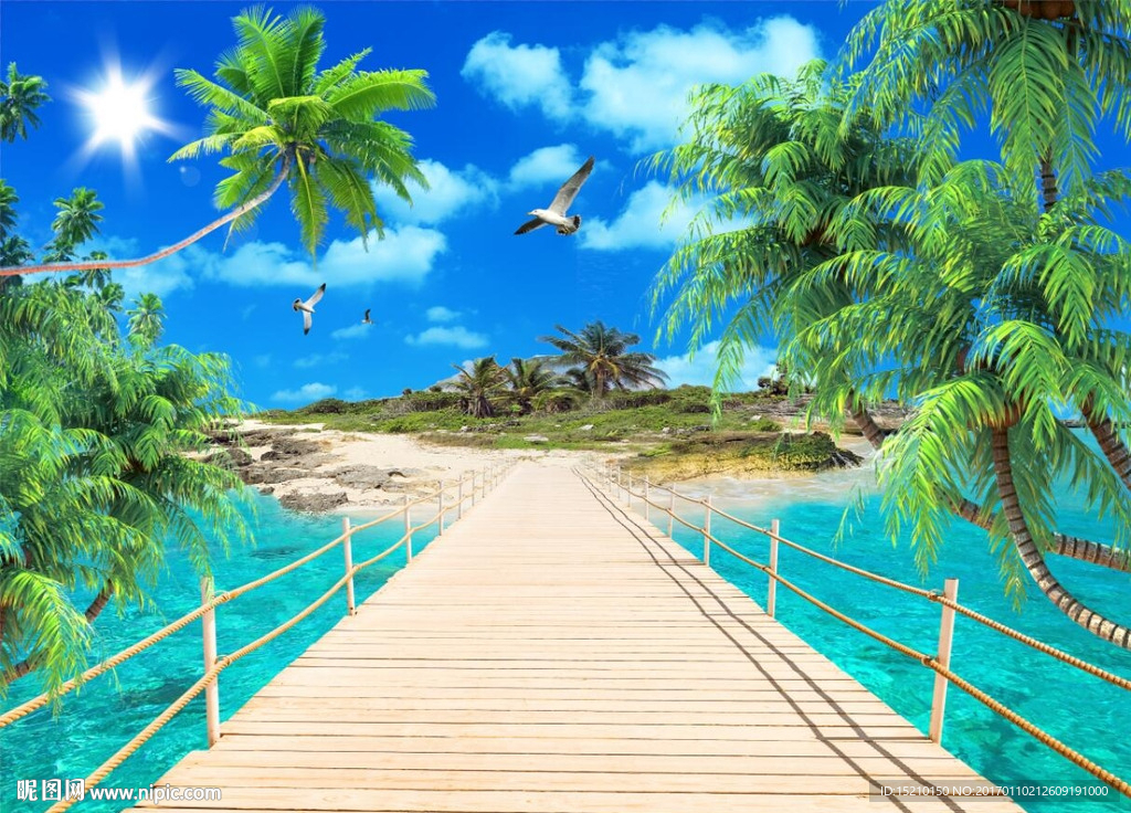 海滩椰子树