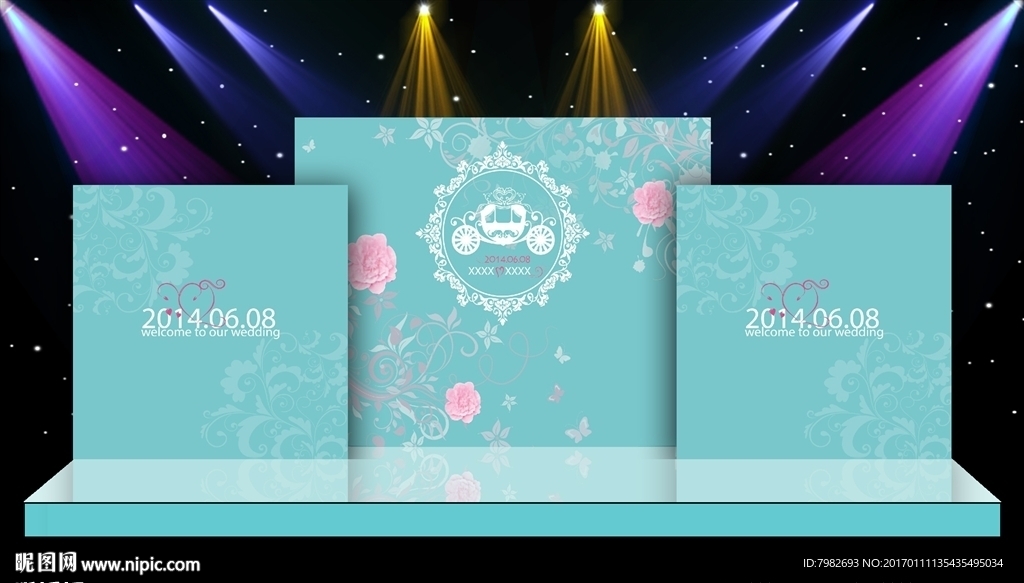 舞台迎宾区背景 婚礼素材